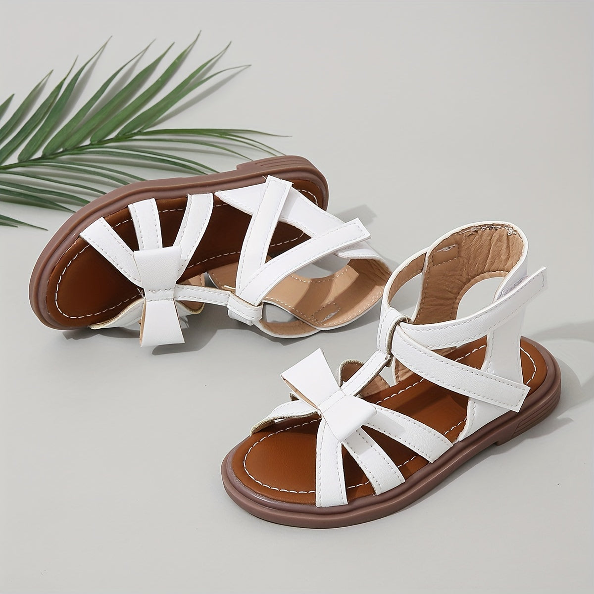 Girls classic round headband sandals with braided hollow strap and mid-heel design; perfect for teenage fashion and suitable for summer festivals.