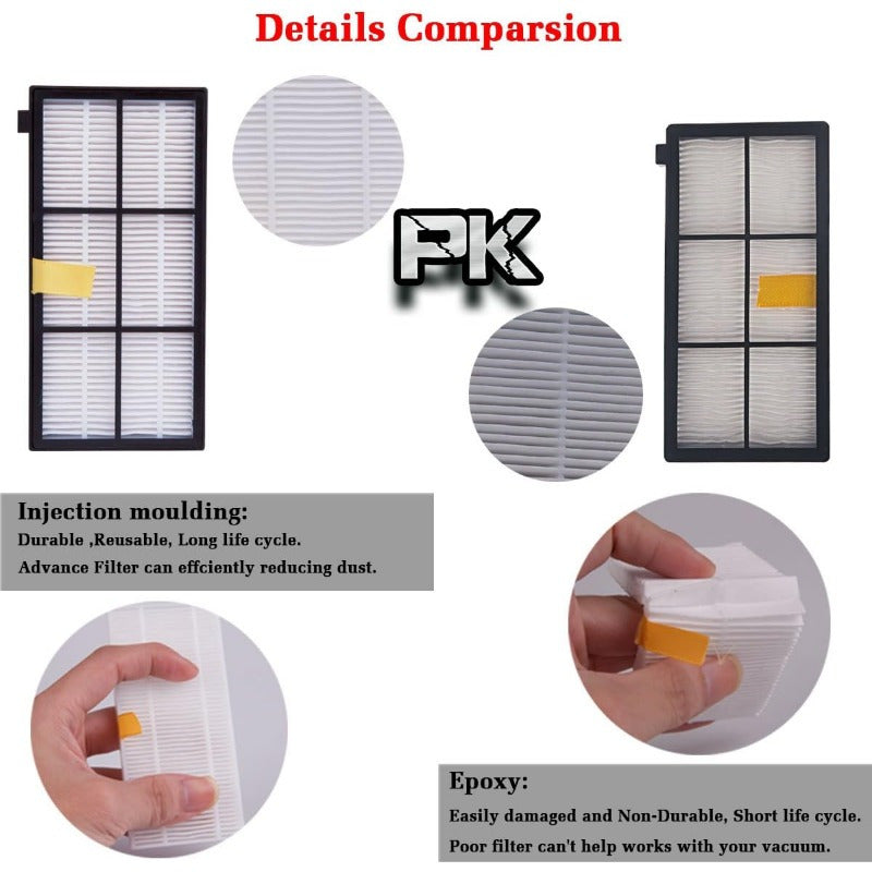 Long-lasting plastic vacuum accessories compatible with iRobot models 980, 960, 880, 870, 860, and 805 - includes 8 replacement parts