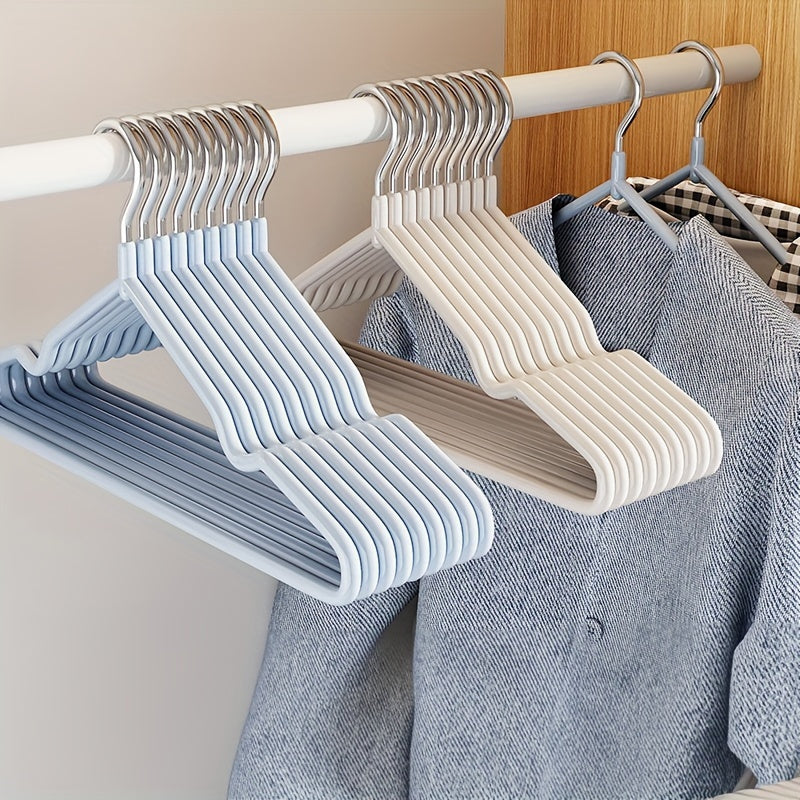 10pcs Stainless Steel Durable Clothes Hangers with Non-Slip Coating and Extra Thick Core - Ideal for Adults and Children