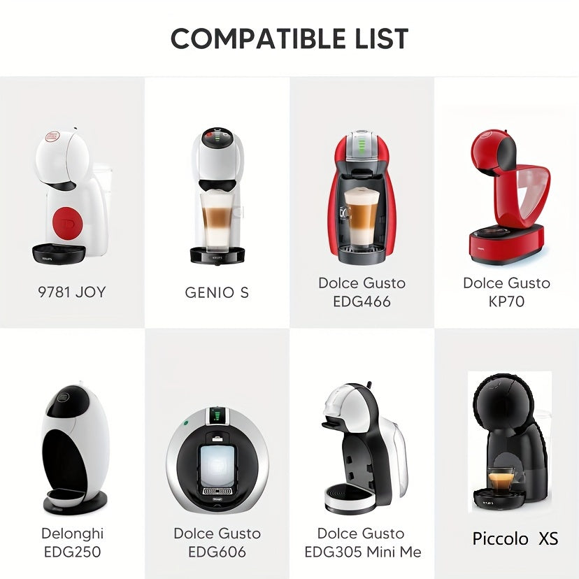 1pc Coffee Capsule Conversion Holder compatible with multiple Dolce Gusto models including 9781JOY/GENIO S, EDG466, KP7, EDG250, EDG606, and EDG305MiniMe.