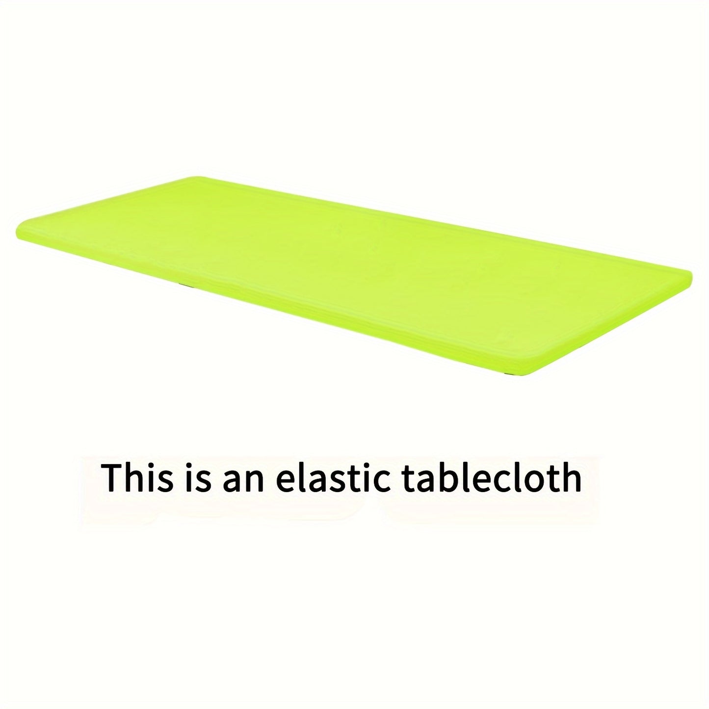 Rectangular half-wrapped polyester tablecloth with elastic edges, perfect for outdoor events and parties.