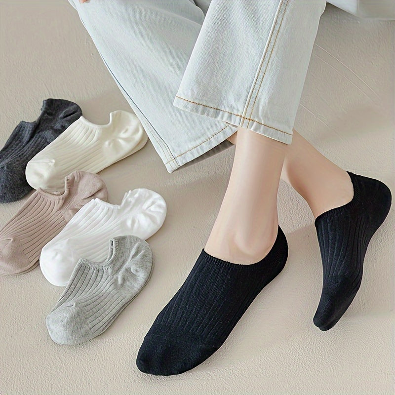 5 pairs of men's invisible socks that are comfortable, breathable, sweat-resistant, and anti-odor.