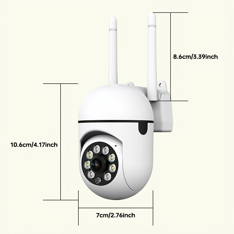 One piece of a 3MP HD Wireless Surveillance Camera with 2.4G WiFi connectivity for indoor security. Features include Pan/Tilt 360° view, Color Night Vision, Two-Way Audio, SD Card Slot, USB Powered, and 1440p resolution.