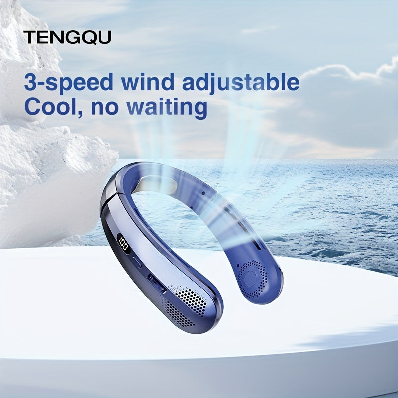 The TENGQU 1pc Portable Neck Fan is a convenient and versatile cooling device. It features adjustable wind speed, USB charging capability, low power consumption, and long battery life. The fan also comes with an LED display, making it easy to monitor