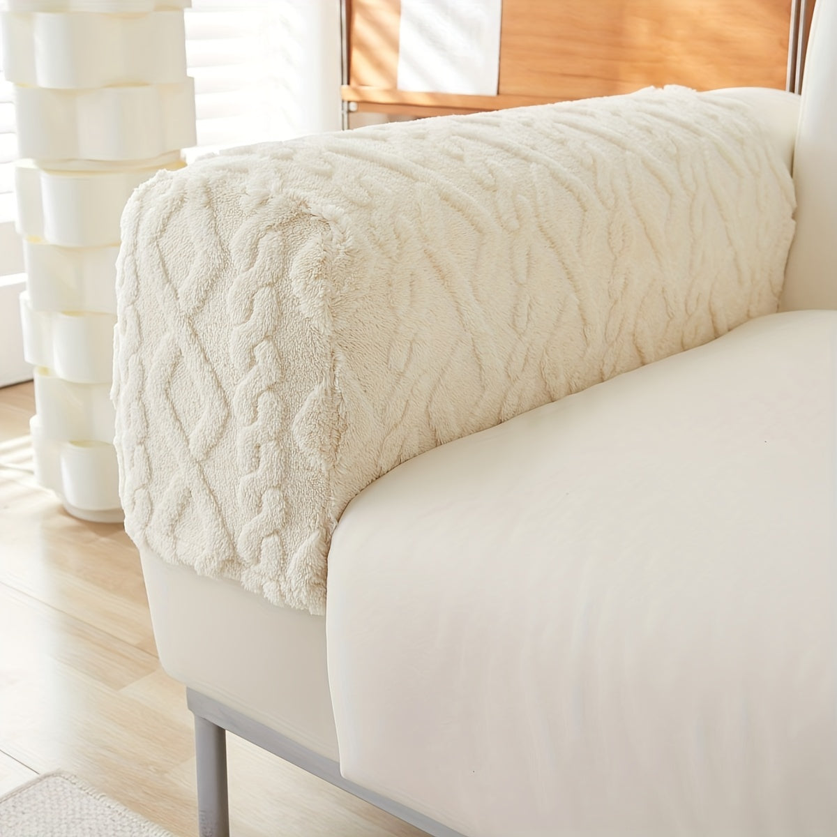 2-qismli Yumshoq Jakard Sofasi Armrest Slipcover - Mebelingizni himoya qiling va yaxshilang.