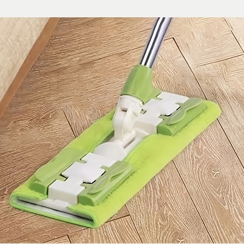 This Extra-Large Flat Mop Set is Extremely Practical, Comes with 2 Reusable Pads – Crafted from Stainless Steel, Ideal for Cleaning Bedrooms, Kitchens, Living Rooms, and Walls.