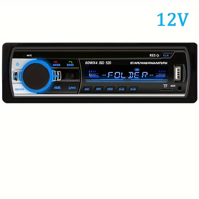 Universal car radio MP3 player with wireless FM, USB aux input, color display, voice navigation, and no battery needed.