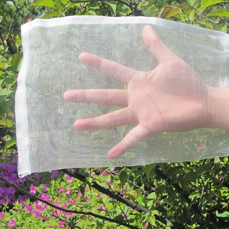 Insect-proof bags for fruits and vegetables available in packs of 20 or 50. These bags are designed to keep fruit flies and birds away from strawberries, figs, grapes, and other fruits. Each bag comes with a drawstring closure and is made from