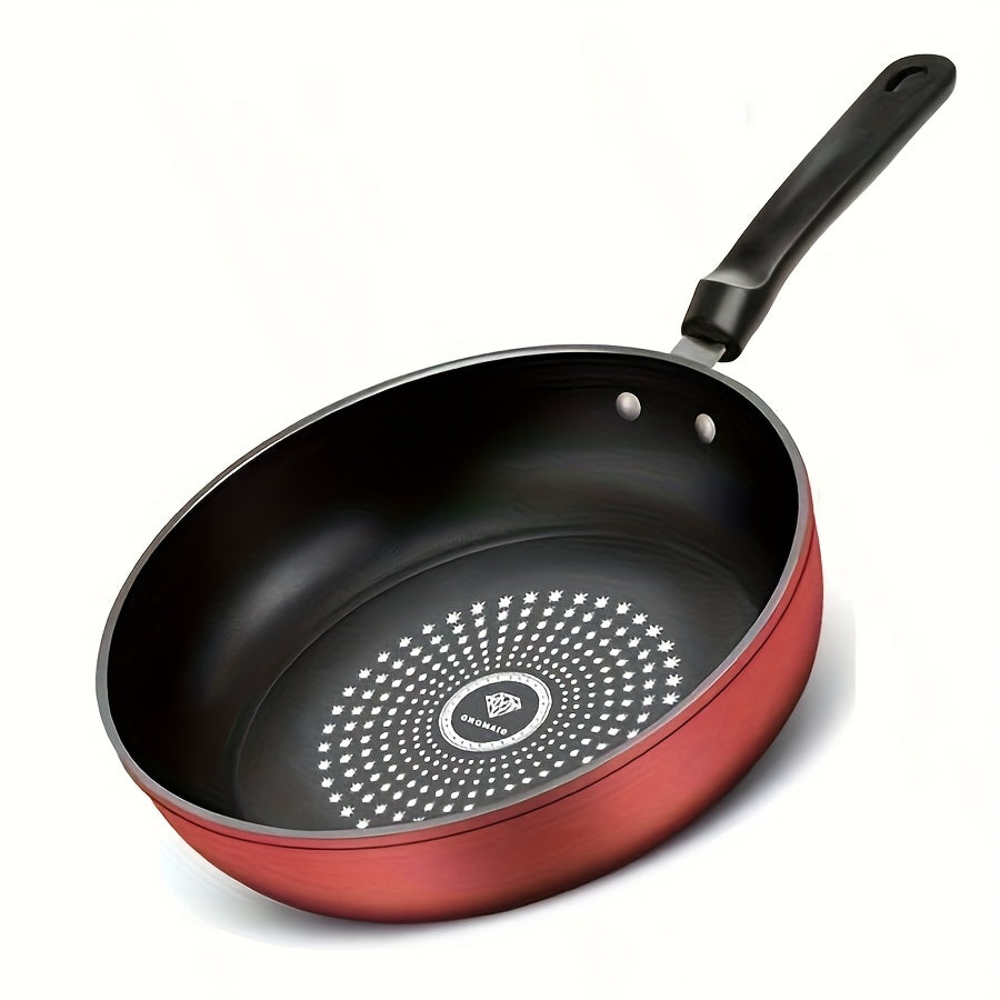 9.45-inch 2-in-1 non-stick cast iron skillet with lid suitable for various cooking methods.