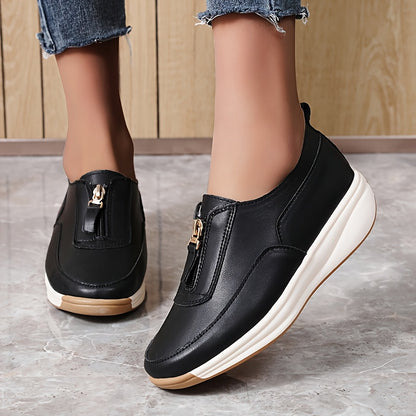 New women's casual flat shoes for spring and autumn, stylish driving shoes, height-increasing loafers.