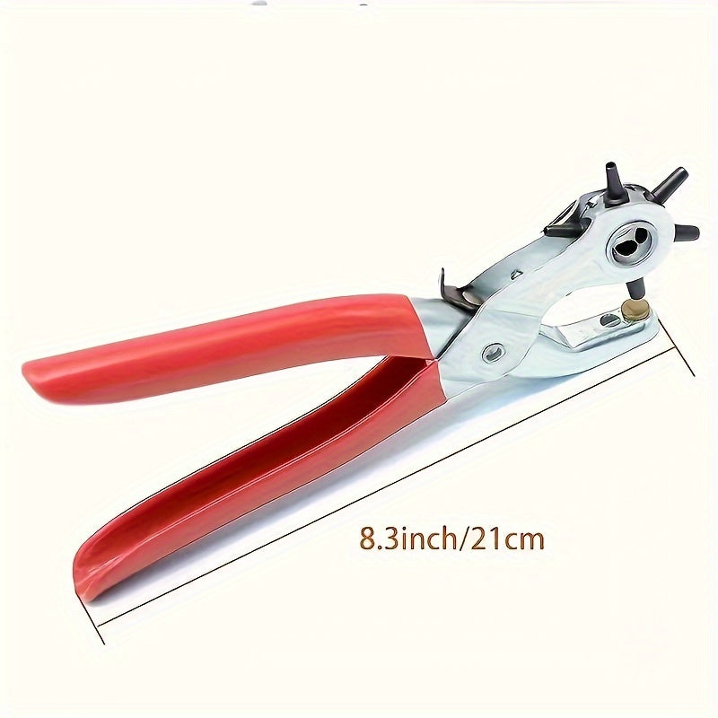 Leather belt punch pliers for sewing machine and hand tools.