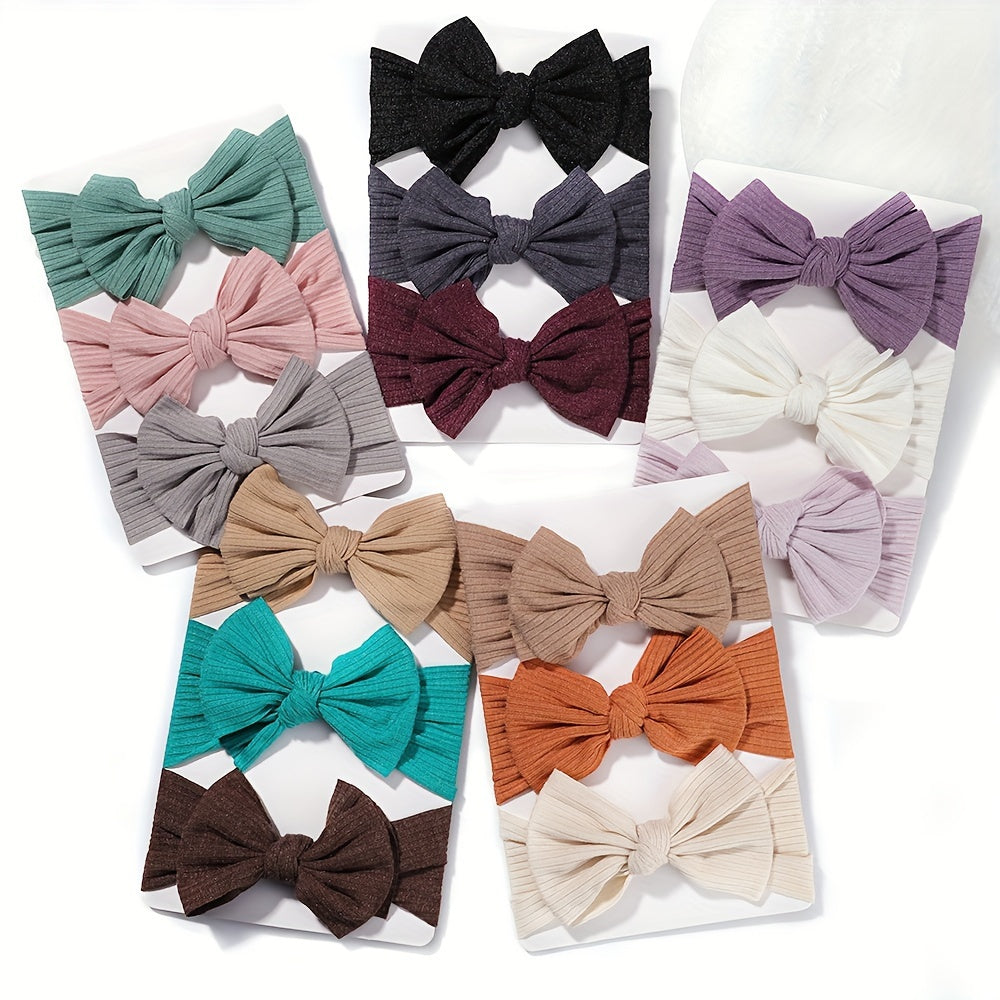 3 soft and stretchy bow hairbands for girls made of comfortable polyester, ideal for hairstyling