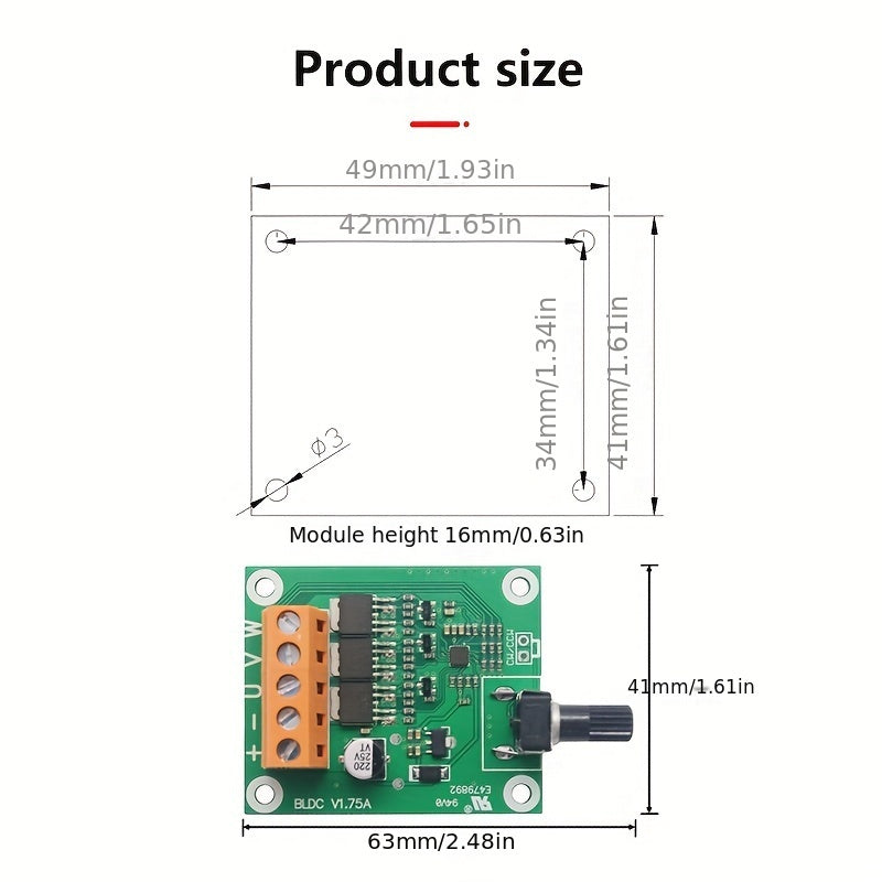 Control your 6V-12V-24V DC Brushless Motors with ease using the 1pc BLDC Motor Driver Control Board. This adjustable speed controller is perfect for fans, disc drives, and hard disk drives. Made of sturdy plastic material, it is suitable for both indoor