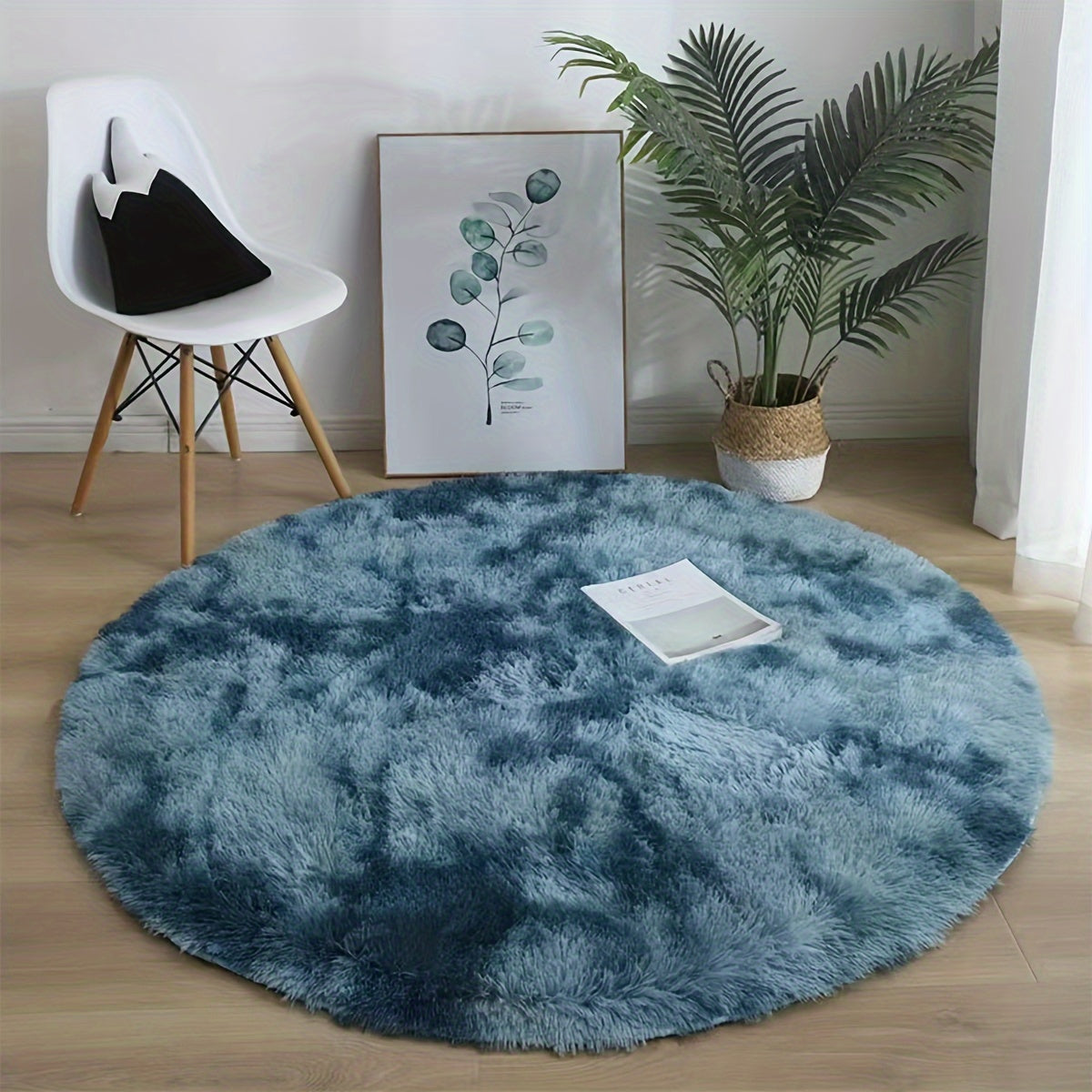 Soft and adorable Cloud-like Round Plush Area Mat - Machine Washable, Non-Slip, and Easy to Clean! Great for Bedroom use.