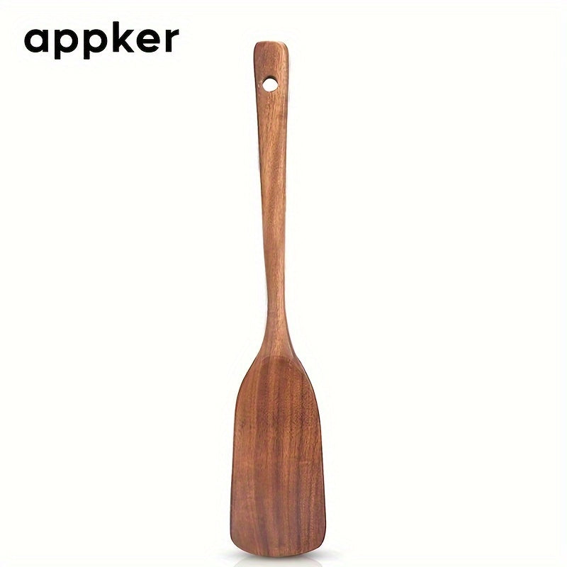 Acacia Wood Spatula Set by Appker - Non-Stick, Food-Safe Kitchen Tools for Cooking, Mixing, Frying, and Flipping - Includes Durable Slotted Turner and Flat Spatula for Fish, Eggs, and More