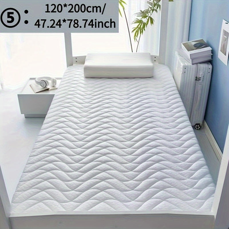 New Thickened Quilted Latex Layer High Resilience Mattress with Round Waltz Flower Pattern, Zero Pressure Design. Includes Memory High Resilience Latex, Thickened Knitted Breathable Non-slip Pad. Foldable for easy storage. Only includes one mattress