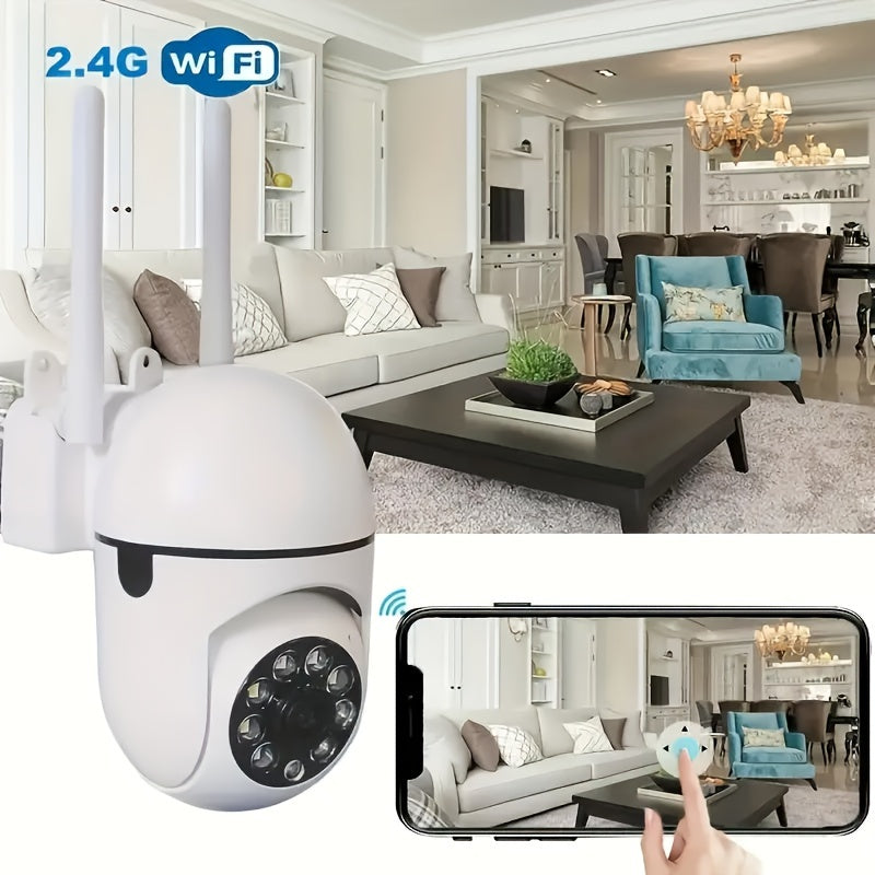 WiFi Home Security Camera with High Definition Video - Wireless Connection, Full-Color Night Vision, Two-Way Audio, Motion Detection for Protecting Youngsters, Elderly & Pets - Ideal Holiday Gift for Christmas or Thanksgiving