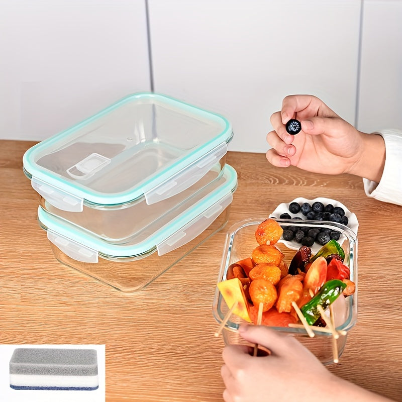 Essentials Glass Storage Container Set with Snap Lock Lids - Watertight & Airtight - Heat & Cold Resistant - Microwave, Oven, Freeze & Dishwasher Safe - Meal Prep & Baking