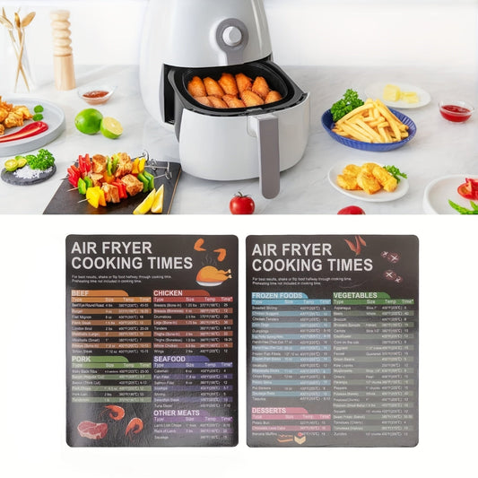 Guide for Cooking and Frying with Air Fryer Accessories - Magnetic Cheat Sheet Set for Kitchen Pot, Cookbook Quick Reference, and Kitchen Gadgets Reference.