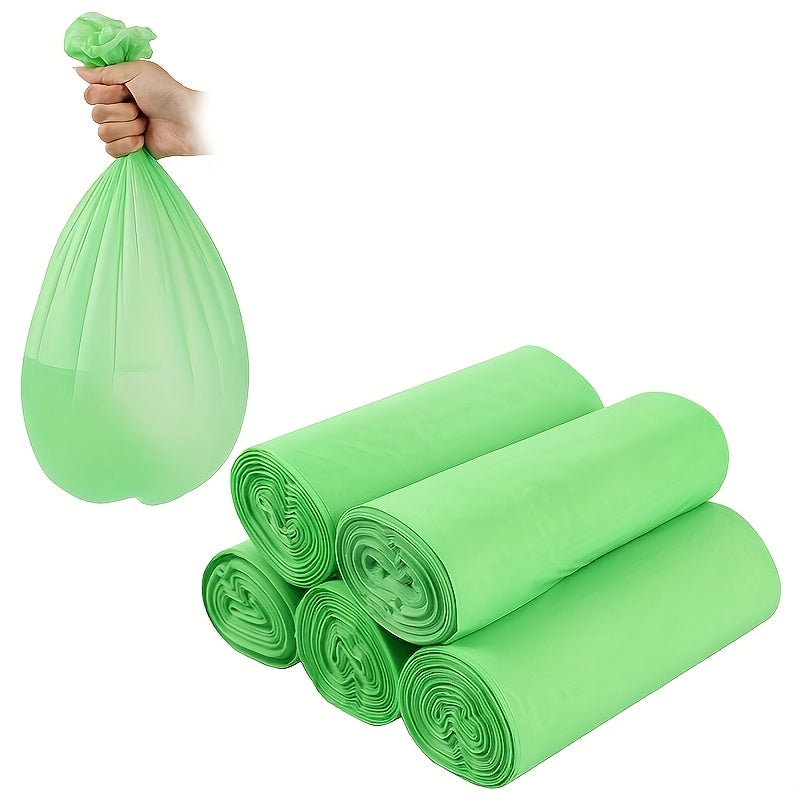 100 biodegradable garbage bags in each roll, measuring 45.01x50.01 cm. These plastic bags are multi-purpose and suitable for use in various settings such as home, kitchen, business, school, office, outdoor, bathroom, and professional use. They are