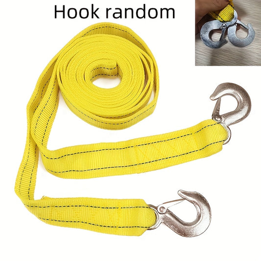 Nylon towing rope with storage bag for vehicle emergencies.