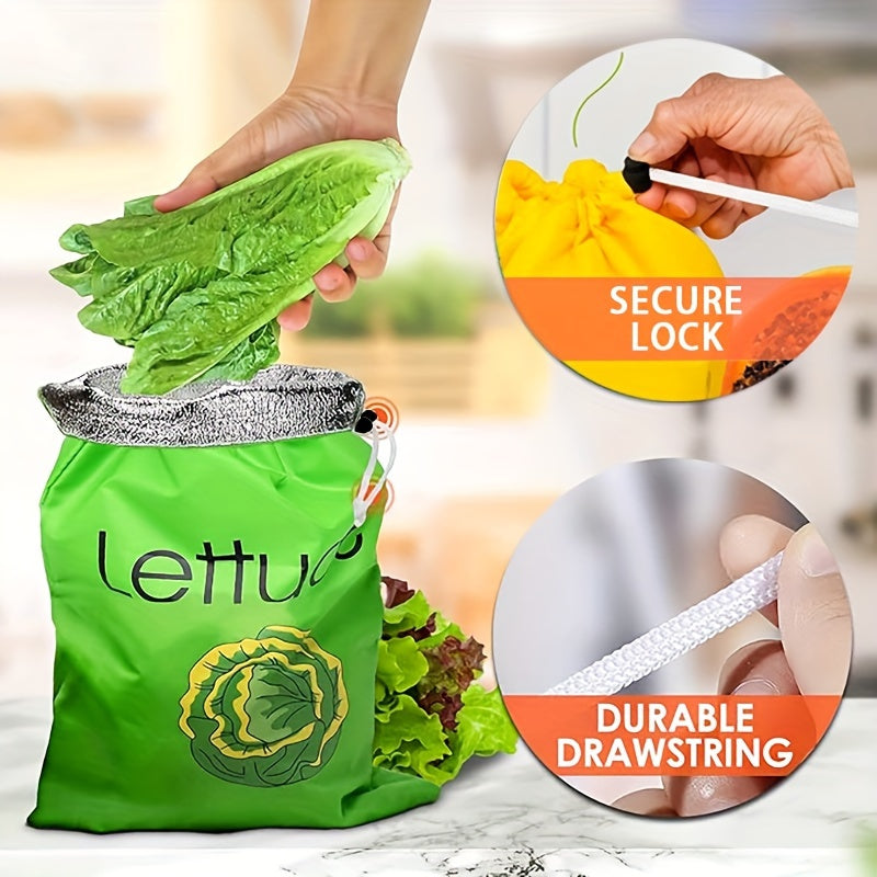 Yellow Banana Storage Bags and Green Vegetable Preservation Bags available in 1pc or 2pcs sets. Perfect for preventing ripening, these lightweight and convenient bags are washable, durable, and essential kitchen supplies for preserving bananas and