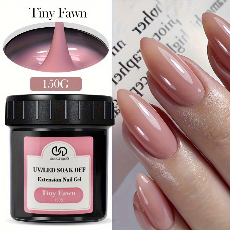 150g Fast-Dry Camouflage Color Acrylic Nail Extension Gel - UV/LED Compatible, Soak-Off Hard Jelly Formula, Odorless, Ideal for French Manicure and Nail Building Extensions, Gel Nail