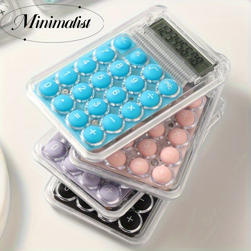 Mini cute 6-color pocket calculator with 8-digit display and portable design, perfect for students and office use.