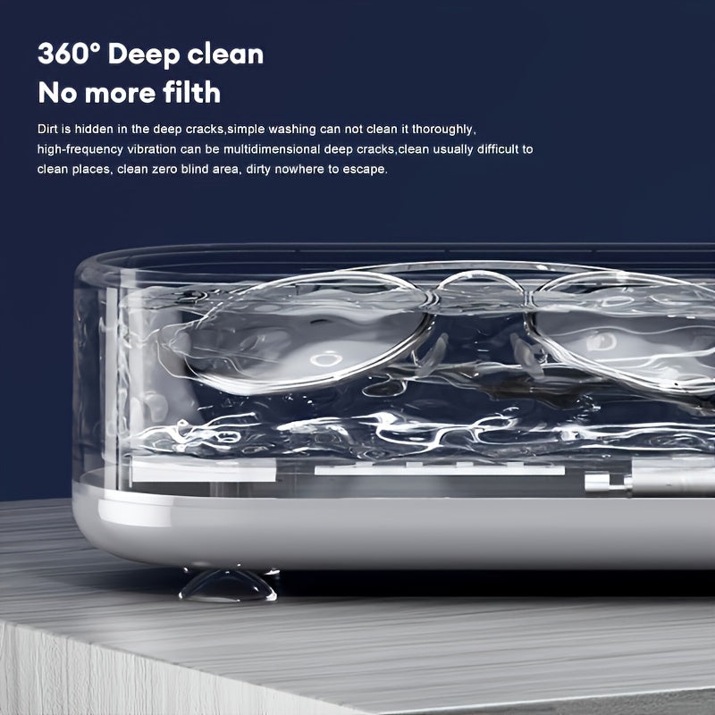 Versatile Cleaning Machine for Glasses, Jewelry & Watches - Vibrating Wash Box, Chemical-Free, Non-Woven Material