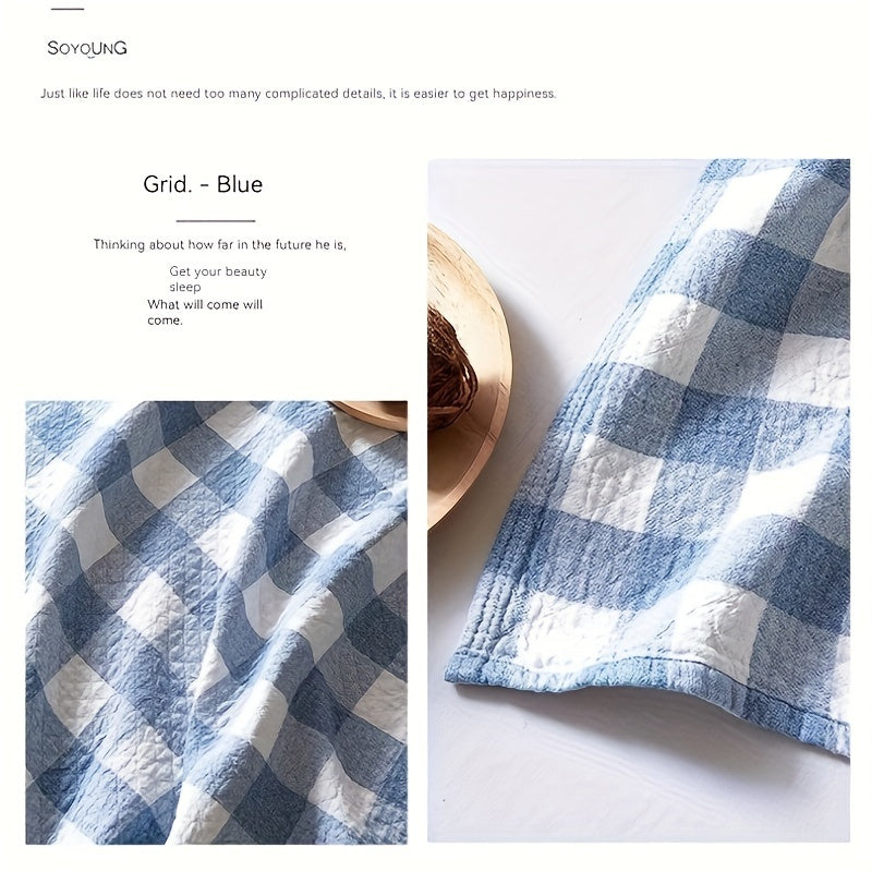 Soft and warm throw blanket with classic plaid pattern print, perfect for snuggling on the couch, in the office, or while camping. This multi-purpose blanket is great for all seasons and makes a perfect gift.