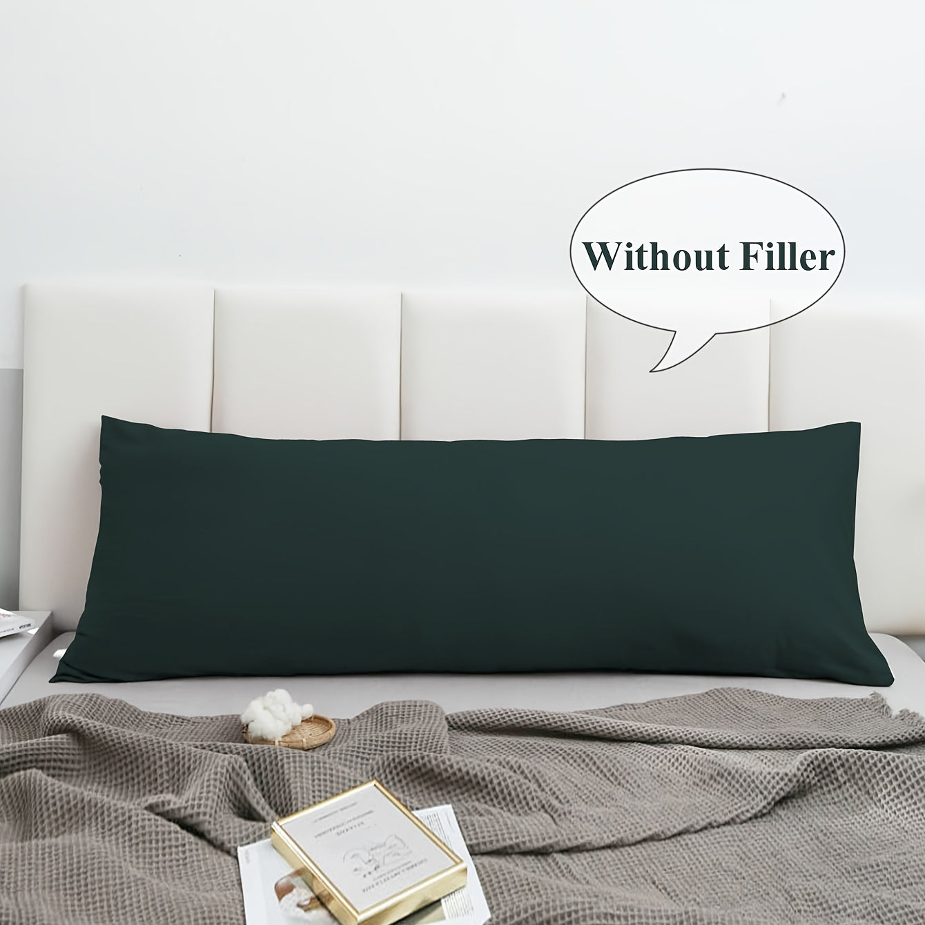 Soft and Breathable Body Pillow Cover, Premium Quality Long Pillowcase in Plain Brushed Design (Pillow Core Not Included). Envelope Pillow Protector Ideal for Bedroom, Sofa, and Home Decor.