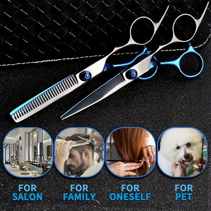 6.0 Inch Hair Cutting Scissors Set with Hairdressing Accessories