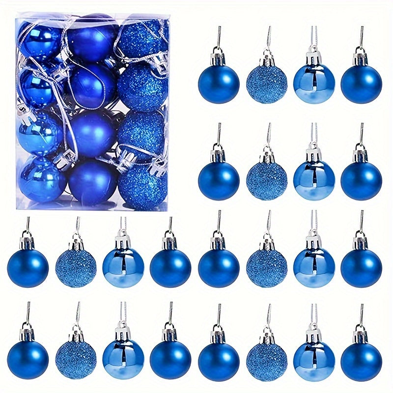 24-piece set of mini shatterproof Christmas tree ornaments for party decorations and supplies.