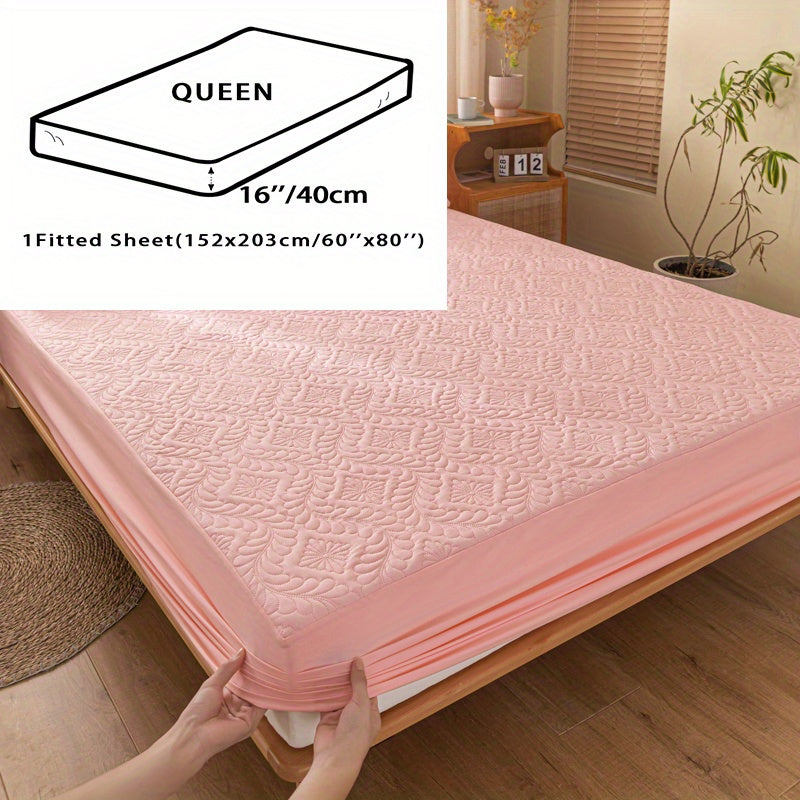 One set of two pieces of 100% waterproof mattress protector pillowcases made of 3D air bamboo fabric. The mattress cover is designed to provide cooling and is smooth, soft, and breathable. It is noiseless and washable, with a deep pocket size ranging