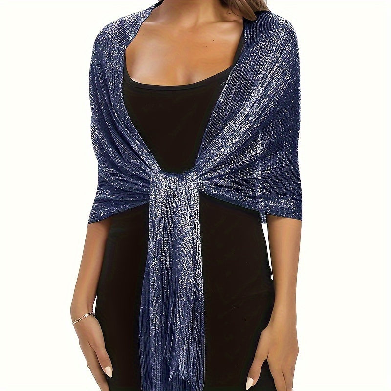 Top-selling gold and silver velvet beach towel scarf with tassels for formal occasions.