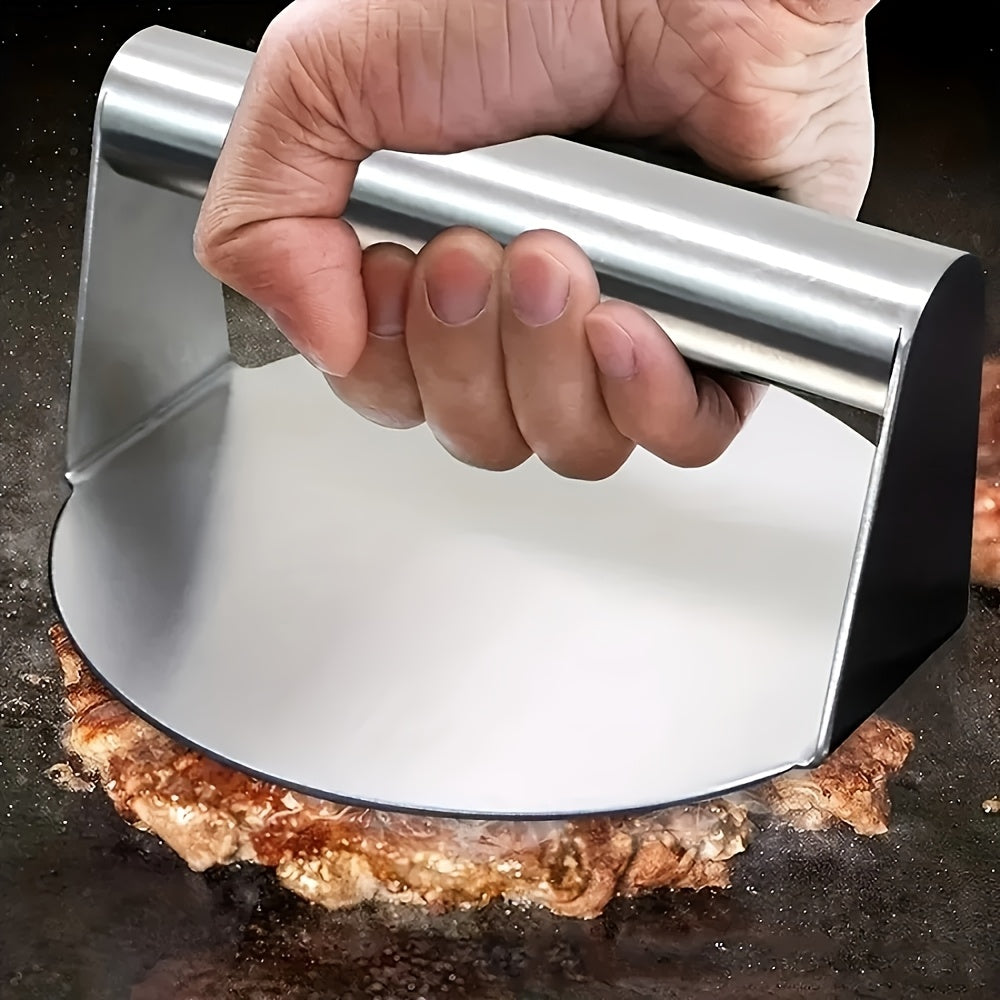 Manual Stainless Steel Hamburger Meat Press for Home Use - Round and Square Meatloaf Dough Press Tool