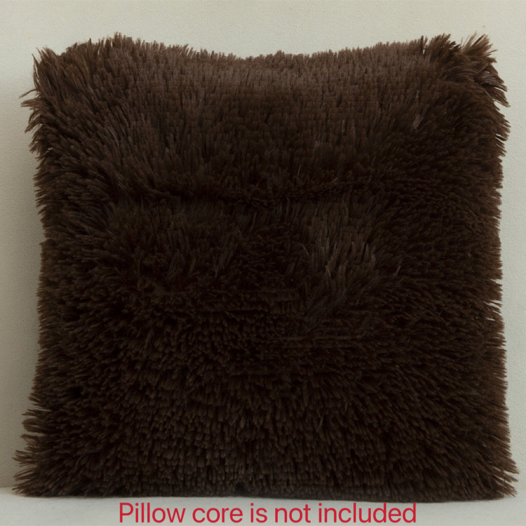 Luxurious 18x18 inch faux fur throw pillow cover for sofa, bedroom, or car.