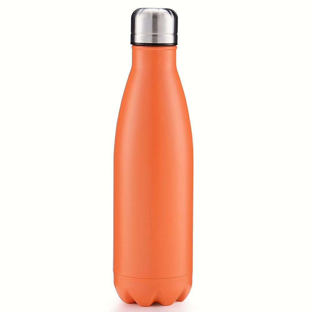 Customized stainless steel water bottle, 17oz, leak-proof, BPA-free, oval shape, insulated for gym, office, and outdoor use, hand wash recommended.