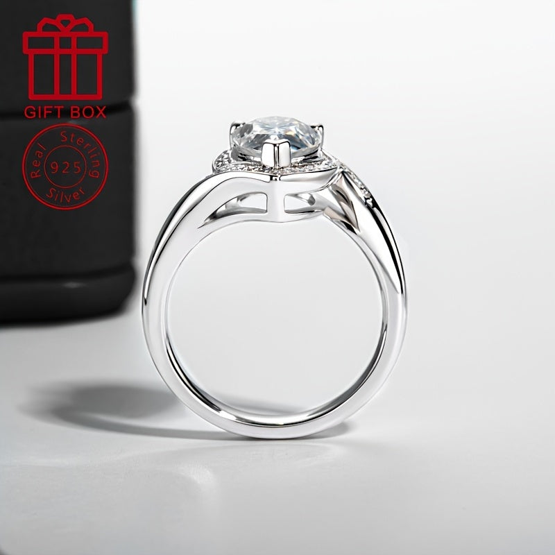 A beautiful and stylish 925 Sterling Silver Moissanite Teardrop Ring, featuring a stunning 7x10mm 2.5CT stone. Perfect for anniversaries, promises, engagements, and weddings, this simple yet elegant ring is ideal for women. It also makes a wonderful