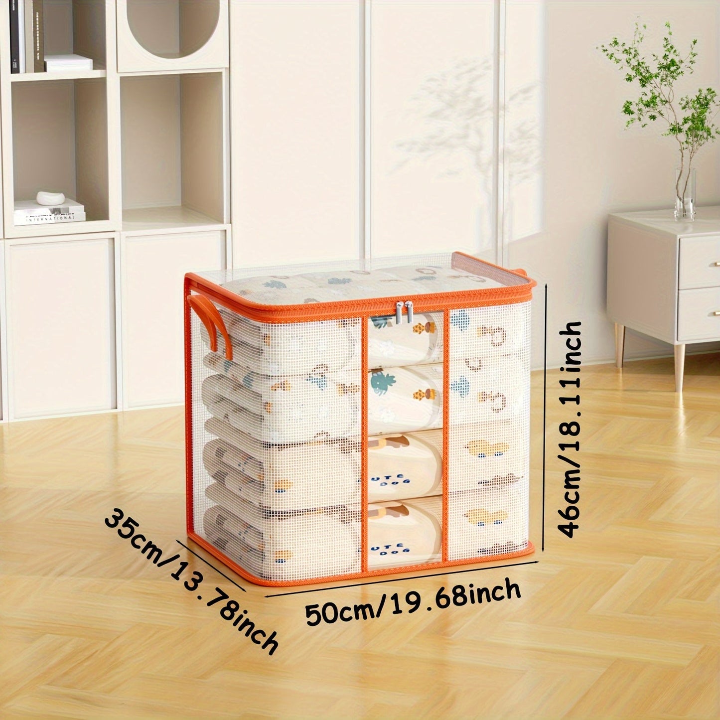 Large PVC Storage Bag with Strong Handles and Zipper - Ideal for Storing Clothing, Toys, Books, and More