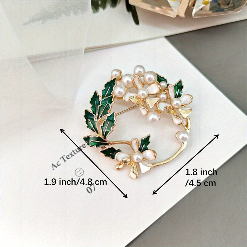 Christmas Brooch Set includes three quality Korean retro brooches, featuring a gardenia pearl design. This creative and simple accessory set makes the perfect Christmas gift for any female.