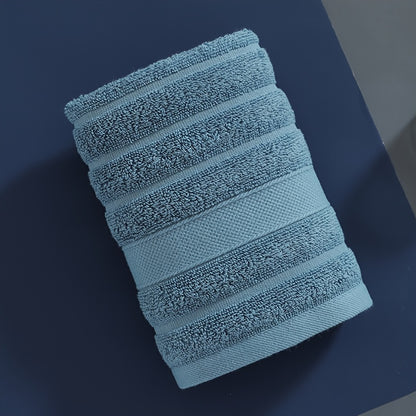 4-piece striped cotton washcloth set with strong water absorption, perfect for home bathroom use. Each cloth measures 35.0*35.0cm and can also be used as a small square towel or handkerchief.