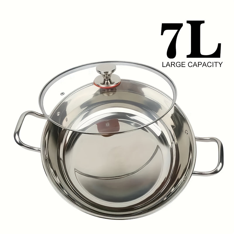 Durable Stainless Steel Hotpot with Lid - Non-Stick, Anti-Rust, 3.16L Capacity, Easy to Clean, Multi-Purpose Cooking Pot for Kitchen & Outdoor Use, Compatible with Induction & Gas Stoves, Perfect for Home & Restaurant Dining