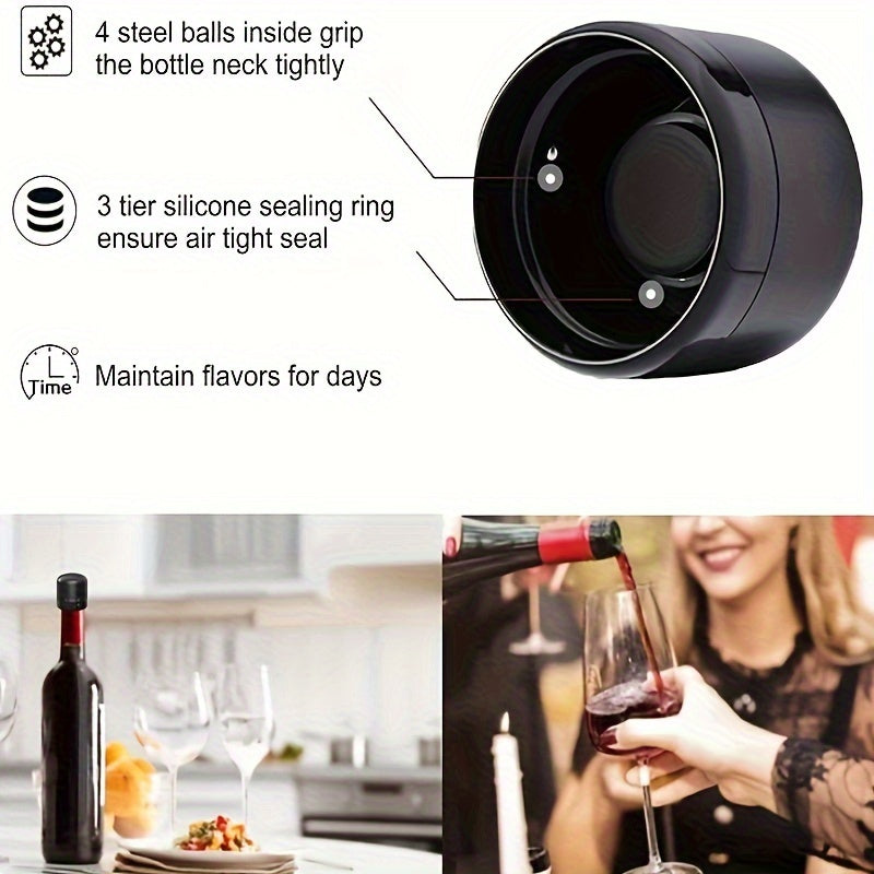 1 or 2 new vacuum wine stoppers for hotel and restaurant use, reusable champagne bottle sealers, leak-proof.