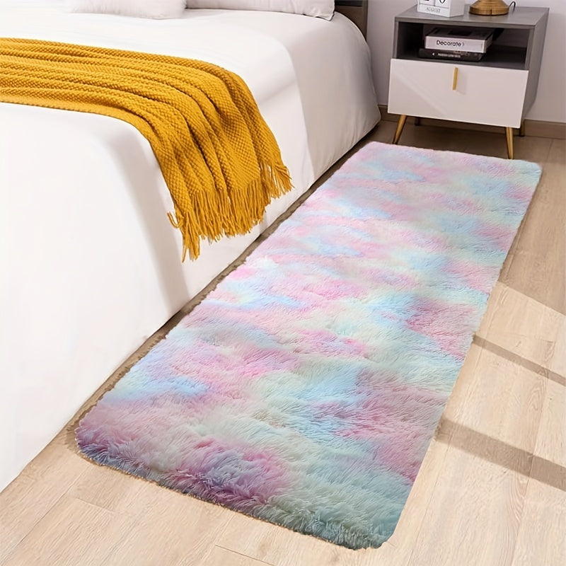 1 piece of Tie-dye Area Rug, a Dry Cleaning Floor Mat, Fluffy Indoor Decorative Carpet, Lovely and Warm Rug, perfect for Bedroom and Living Room as well as a Leisure Area Bedside Accessory.