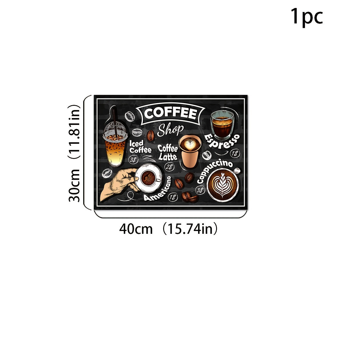 Retro Coffee Patterns 1pc Coffee Pad Set: Keep Your Coffee Bar Moisture-Proof and Stylish with Absorbent Rubber Dishwashing Pads, Placemats, and Countertop Protectors - Perfect for Coffee Machines and Kitchen Accessories!