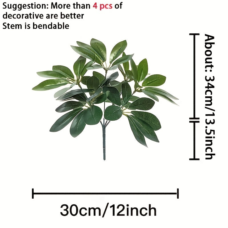 1 piece 13-inch artificial plant with stem and fake leaves, perfect for decorating living rooms, hotels, offices, and windows. Ideal for home and room decor.