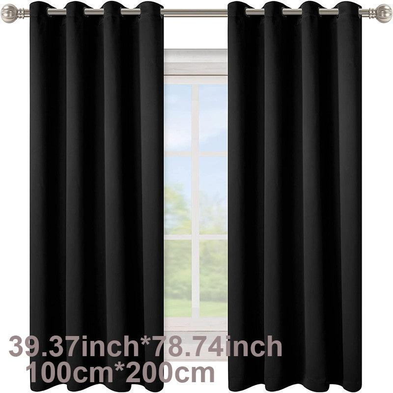 Enhance your space with this 1-panel blackout curtain in solid black color, designed to insulate against heat and cold, darken the room, and reduce incoming light. Perfect for adding style and functionality to your study, bedroom, kitchen, or living room