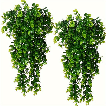 1 premium oxidation-resistant artificial eucalyptus rattan hanging plant for outdoor wall and wedding decor, featuring UV-resistant plastic.