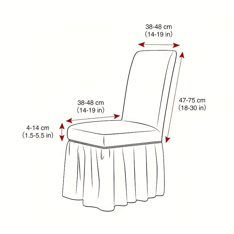 1 Seersucker dining chair slipcover with skirt, non-slip design. Protects furniture in various settings.